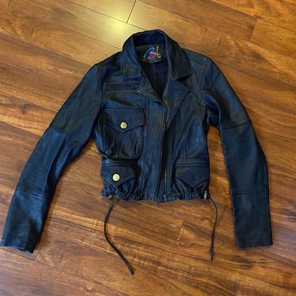 Custom black leather jacket from Etsy! Size small, can easily fit xs - Picture 2 of 5